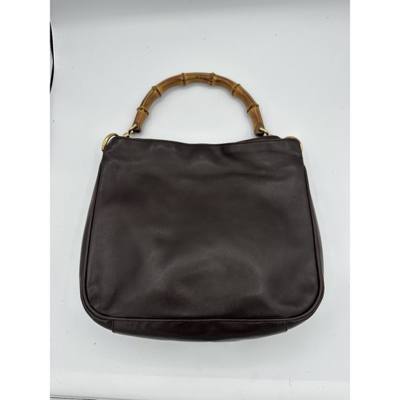 Gucci Vintage Bamboo Shoulder Bag Leather Brown Leather Shoulder Bag Bag - Picture 2 of 16